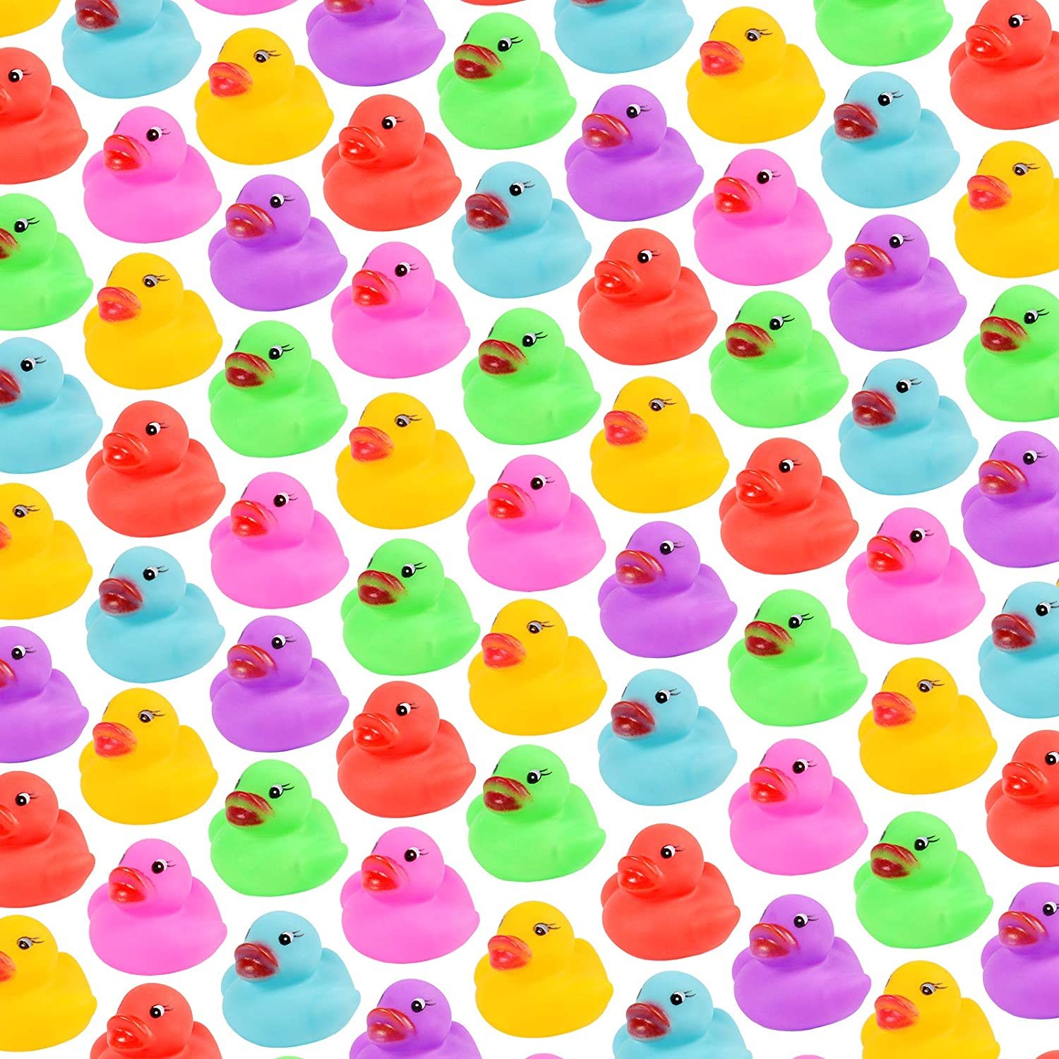 54-Pack Mini Bath Ducks Set, Mini Colorful Rubber Duckies Bath Toy For