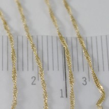 18K YELLOW GOLD MINI SINGAPORE BRAID ROPE CHAIN 16 INCHES, 1 MM, MADE IN ITALY image 2
