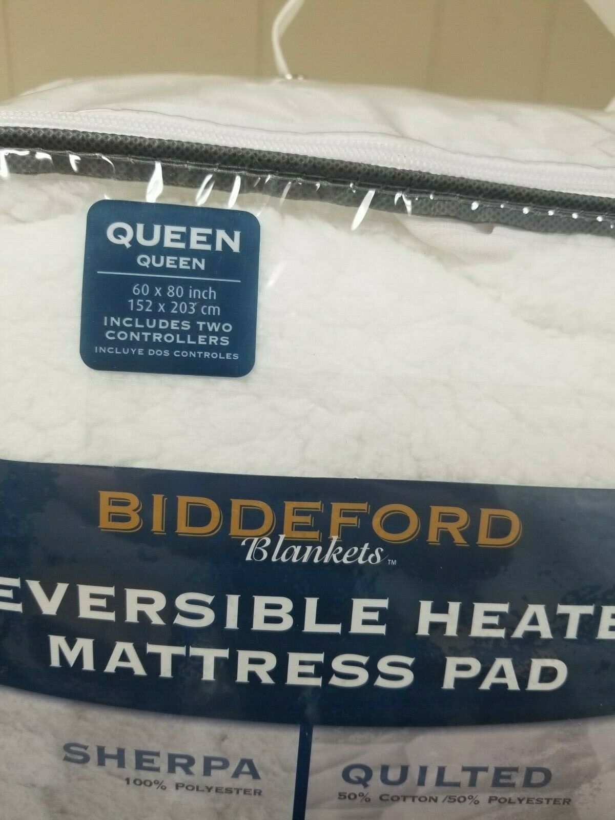 Biddeford Quilted Sherpa Reversible Queen Size Heated ...