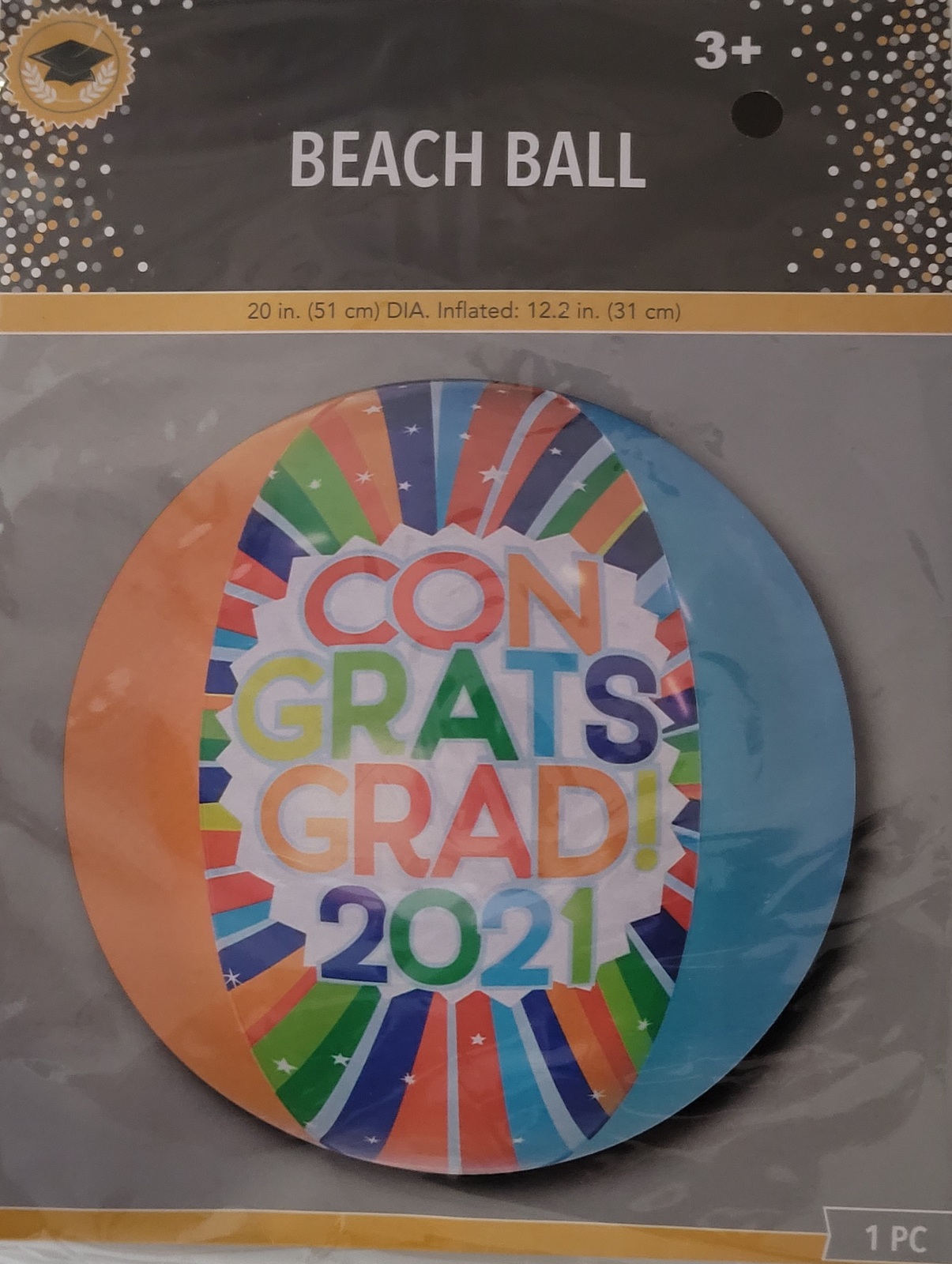 2021 Graduation Beach Balls 20”, Select Color Party Decorations