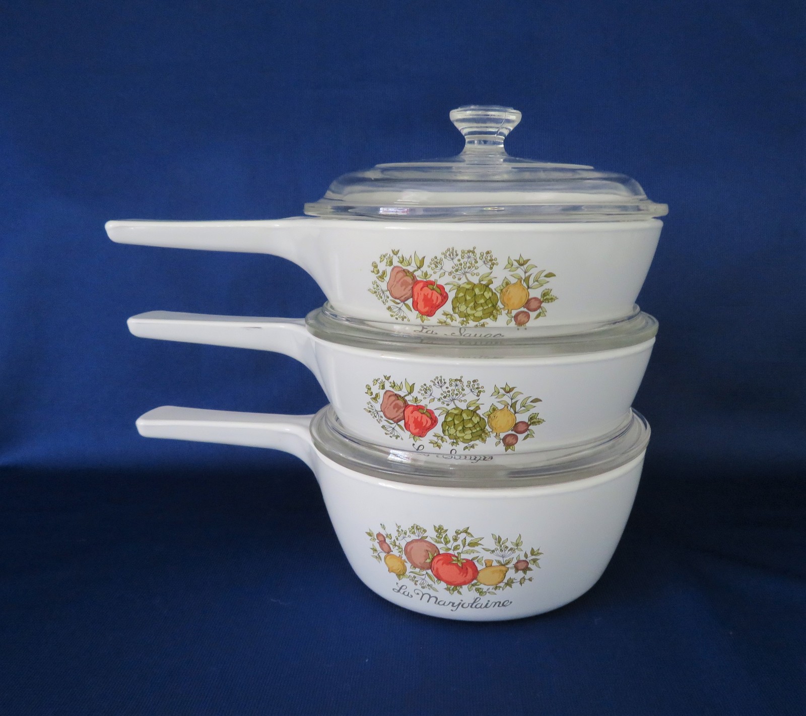 Corning Corelle, Spice of Life, P82 & P81 with Lids, c. 1972 Corning Ware, Corelle