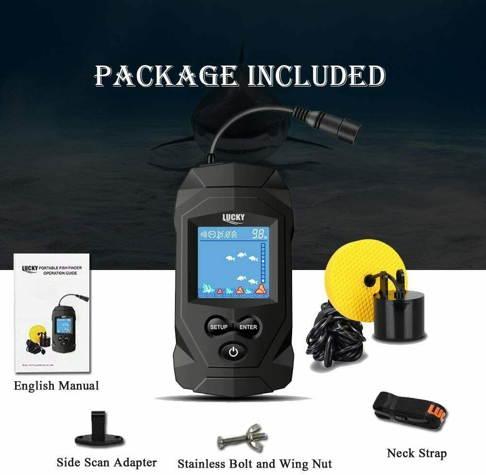 LUCKY Portable Fish Finders Wired Transducer Kayak Fish