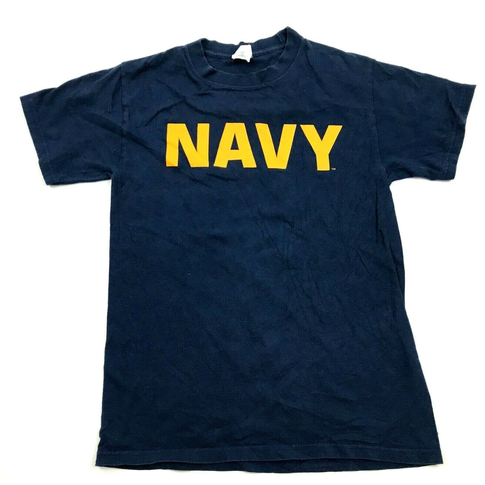 VINTAGE Soffe US NAVY Shirt Size Small S Dark Blue Short Sleeve PT Tee ...