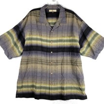 Tommy Bahama Mens XL Plaid Short Sleeve Button Up 100% Silk Camp Shirt C... - $24.88