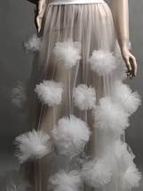 White Bridal Tulle Maxi Skirt Overlay White Full Length Wedding Tulle Skirt Plus image 4