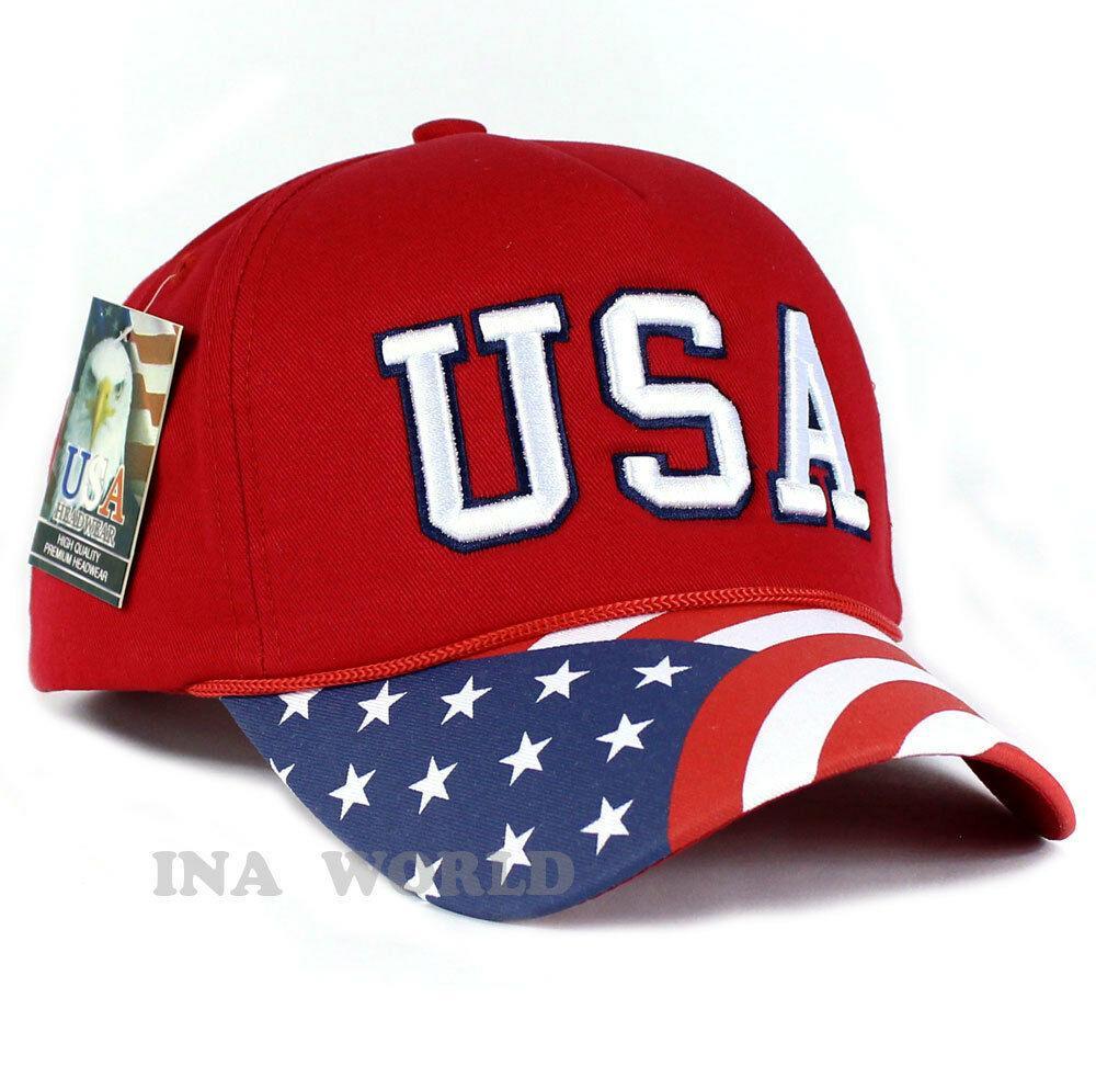 USA American Flag hat Foam cap Stars and Stripes Flag Curved bill