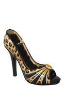 Leopard Print Ring Holder Stiletto Shoe Display Fashion Jewelry Woman Velvet 
