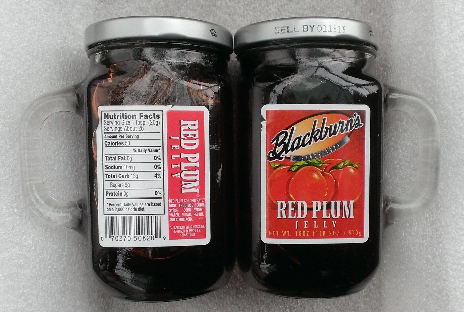 Blackburn's Red Plum Jelly in Reusable Glass Cups (2 Pack) Everything Else