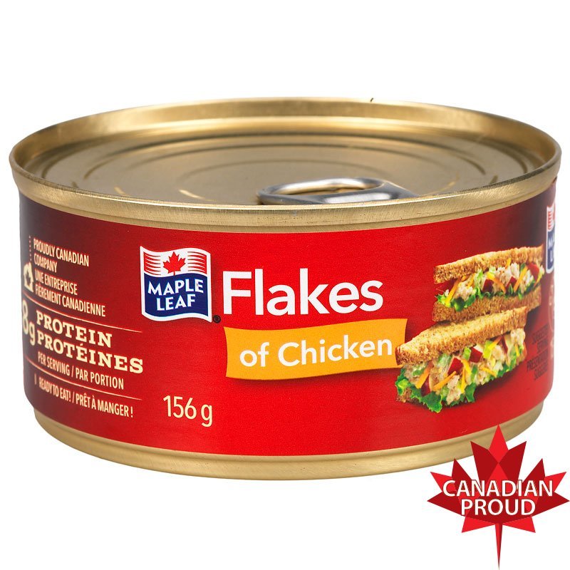 Maple Leaf Flakes of Chicken 12 x 156g tins Canada Tinned, Jarred & Packaged Meats