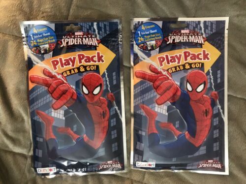 Marvel Ultimate Spiderman Play Pack Crayon Stickers Coloring Book Bendon Lot - $4.99
