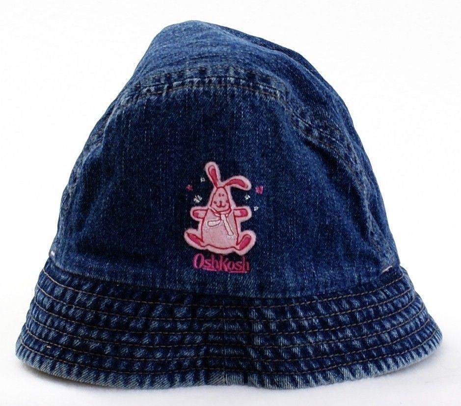 Oshkosh Fleece Lined Blue Denim Bucket Hat Toddler Girls NWT Hats