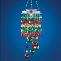 Solar Powered Chandelier with Colorful Jingle Bells Christmas Mobile Dan... - $75.99