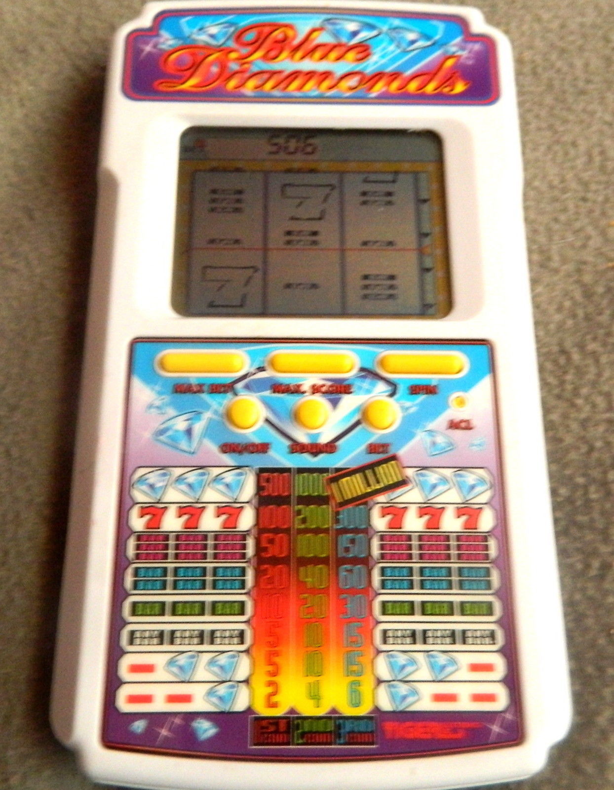 Electronic Handheld Video Game Blue Diamonds Tiger 1995 Vtg Casino Slot Machine for sale online