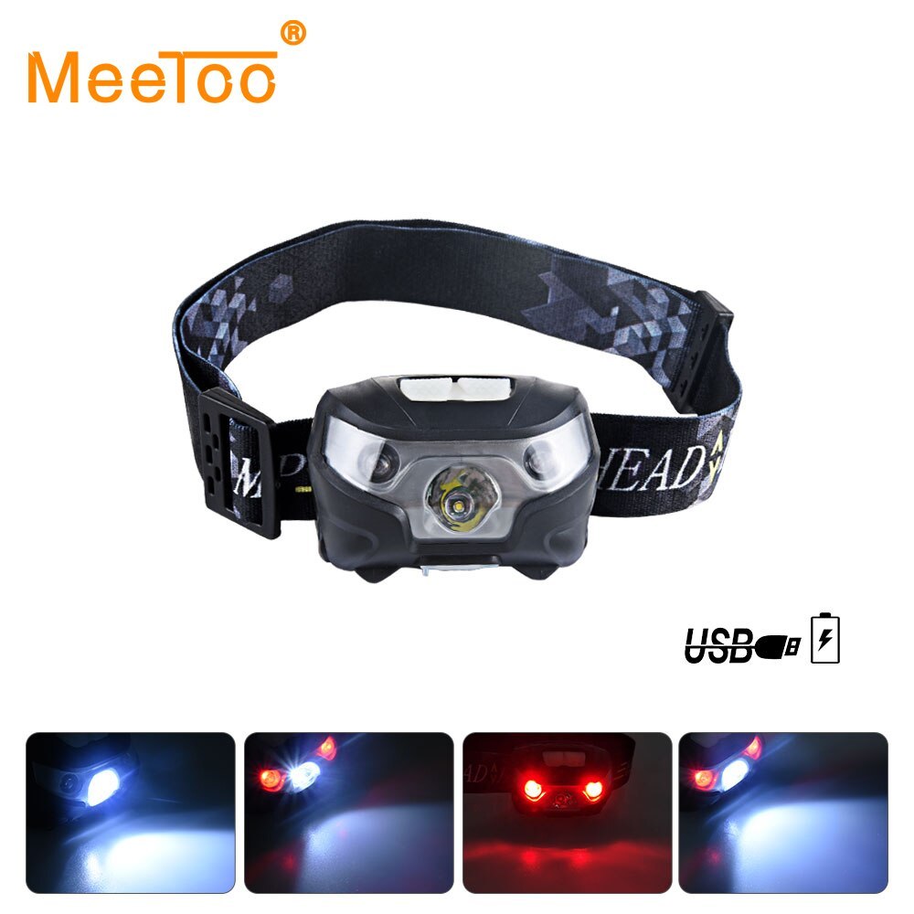 Powerful Cree Q5 LED Frontal Led Headlamp Headlight Flashlight USB Rechargeable