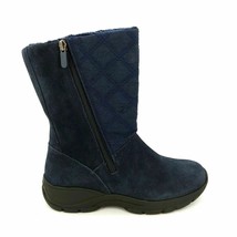 Lands End Women 's Size 11 D, Quilted Suede All Weather Mid-Calf Zip Boots, Navy - $58.99