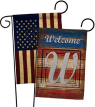 Patriotic W Initial - Impressions Decorative USA Vintage - Applique Garden Flags - $30.97