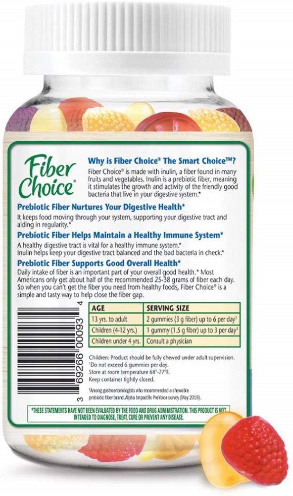 Fiber Choice Fruity Bites Daily Prebiotic Fiber Gummies, 1