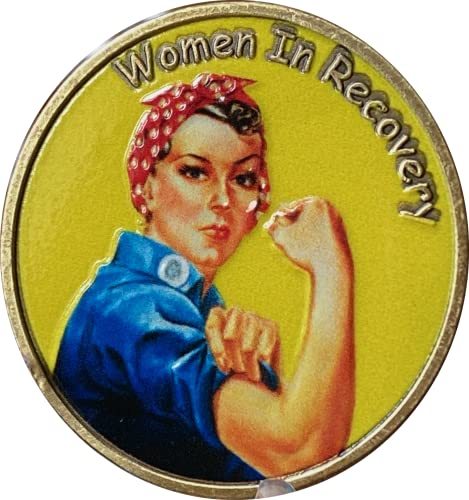 Women in Recovery Medallion Color Rosie The Riveter Serenity Prayer Sobriety Chi