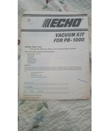 Assembly and Operating Instructions For Echo Vacuum Kit for PB-100 - $3.95