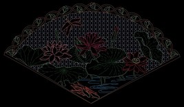 Oriental Fan ~~ blackwork pattern PDF - $15.35