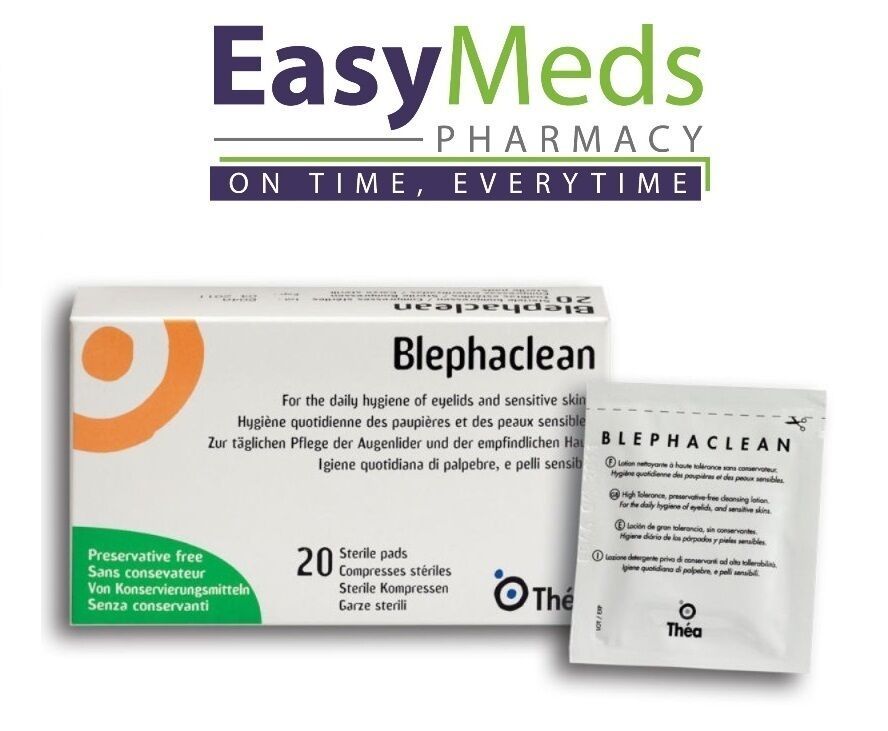 Blephaclean Sterile Pads/Wipes x20 Eye Lid Daily Hygiene Blepharitis Pres. Free