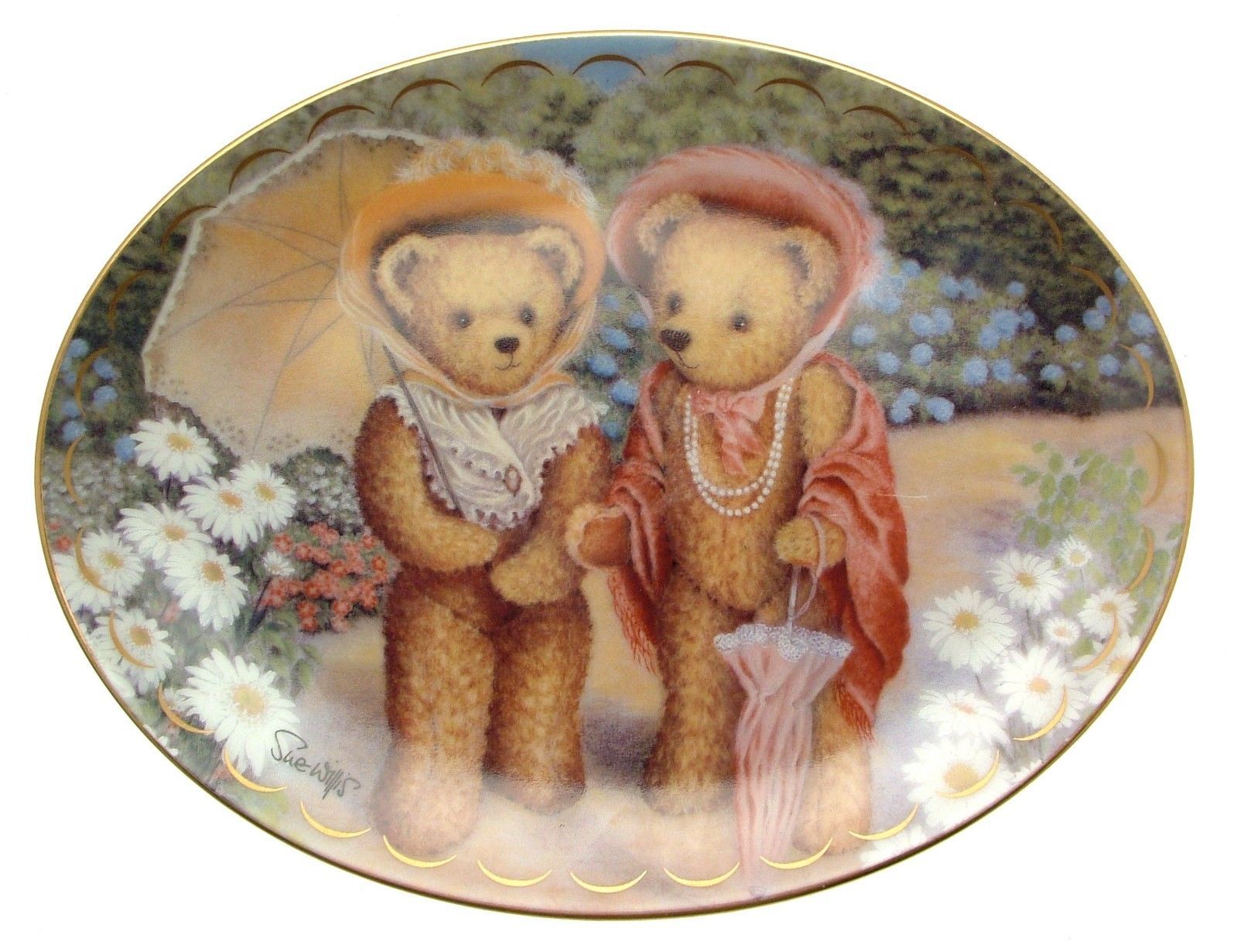 franklin mint teddy bear plates