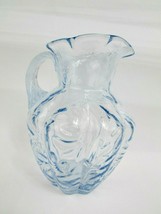 Vintage Fenton Fern Optic Blue Applied Reed Handle Small Pitcher Creamer... - $24.74