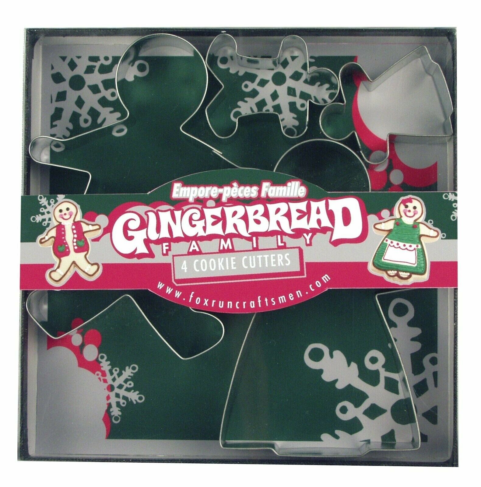 Primary image for Fox Run 3663 Gingerbread Family Cookie Cutter Set, Silver