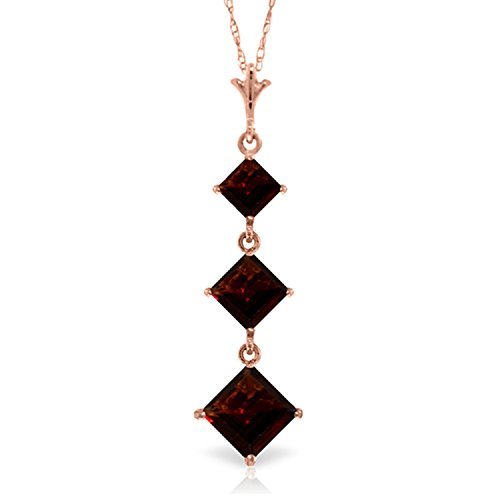 Galaxy Gold GG 14k 22 Rose Gold Necklace with Natural Garnets