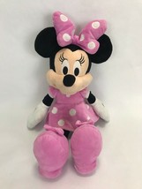 Disney Minnie Mouse Stuffed Animal Pink Bow Polka Dot 23&quot; Plush Toy Gift  - $33.87
