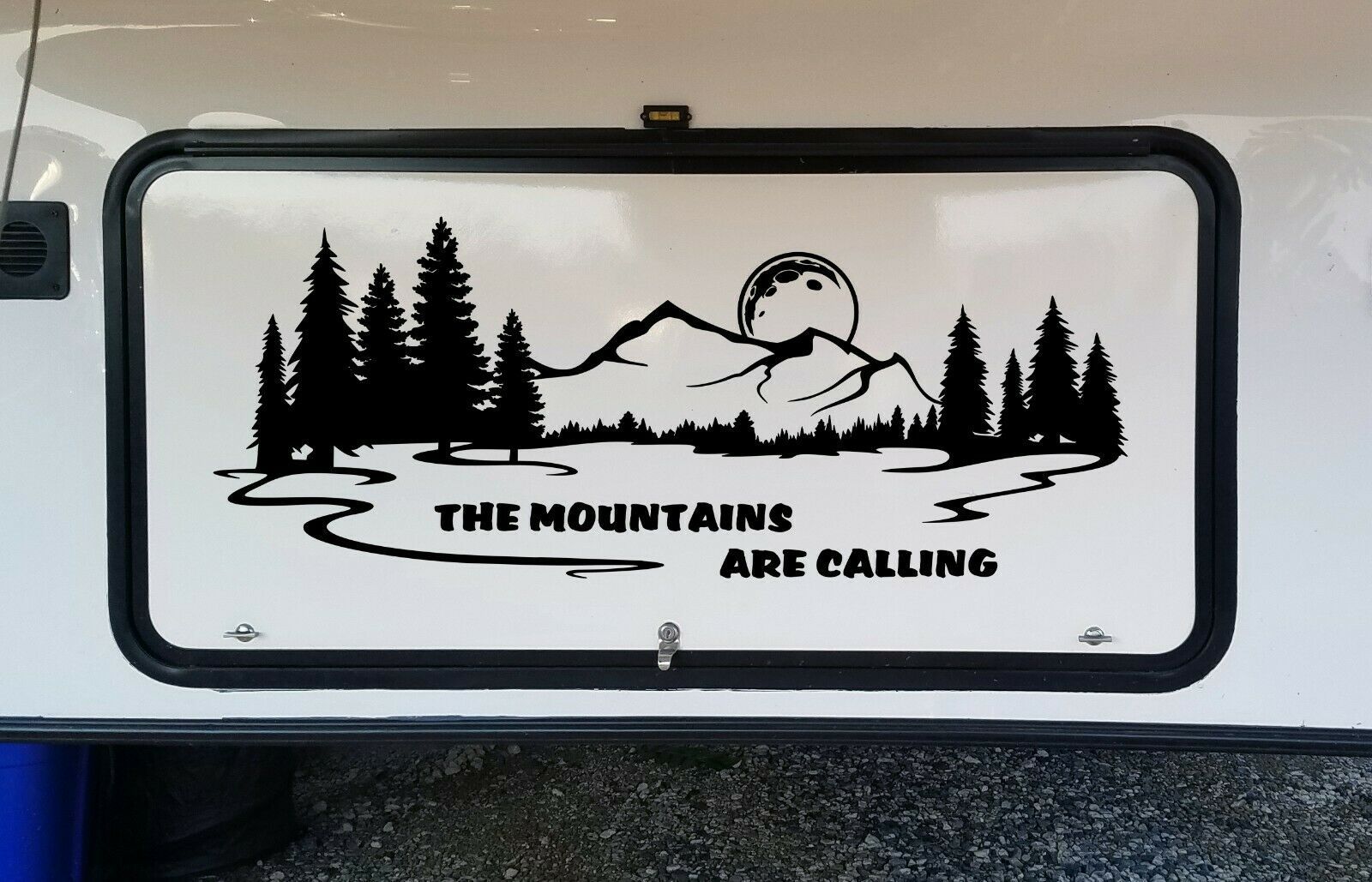 The Mountains Are Calling Vinyl Decal V4 - Moon RV Camper Graphics Scenery