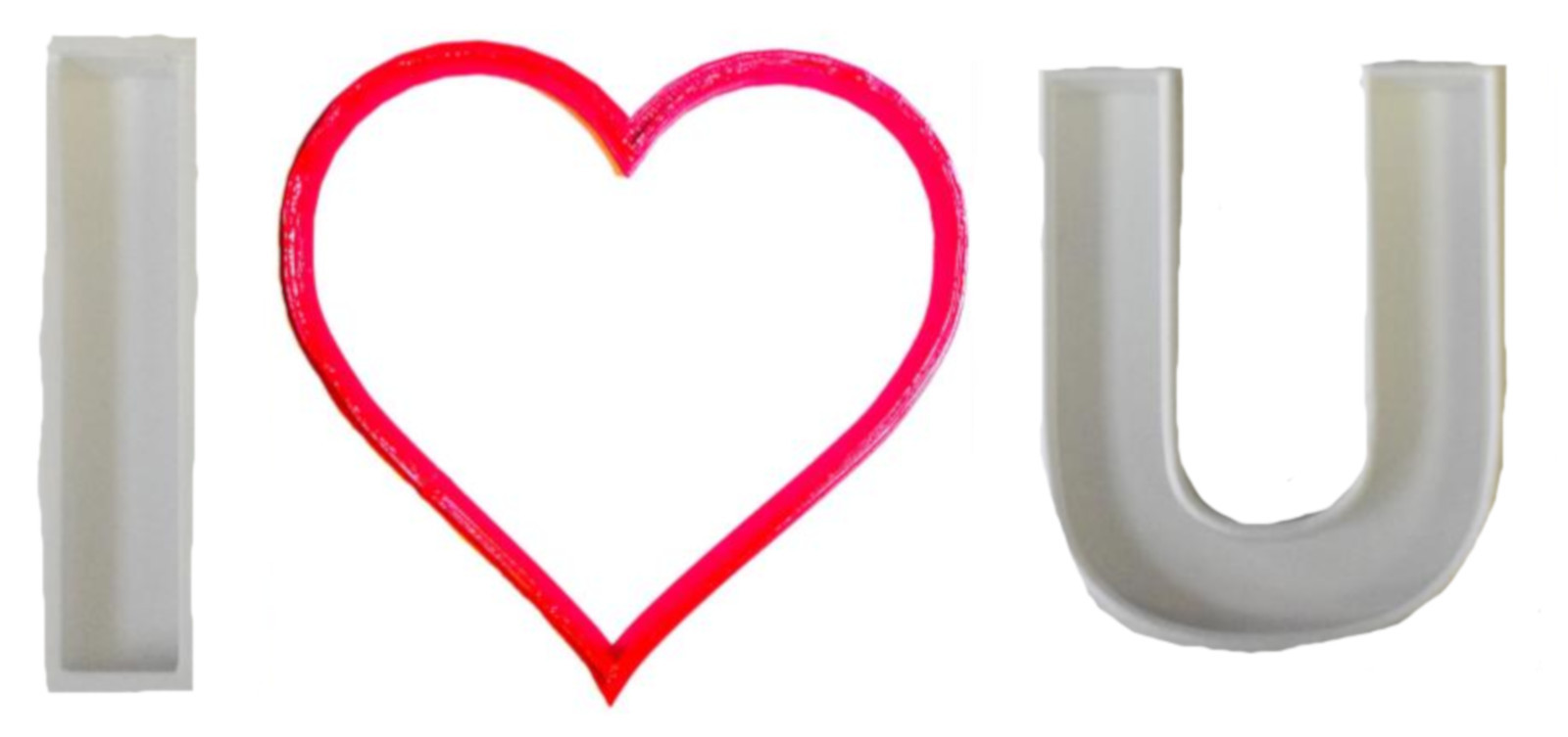 I Heart U Love You Valentines Day Anniversary Set Of 3 Cookie Cutters USA PR1185