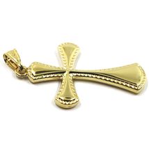 18K YELLOW GOLD CROSS, ROUNDED WITH FRAME 36mm, 1.42 inches, MADE IN ITALY image 3