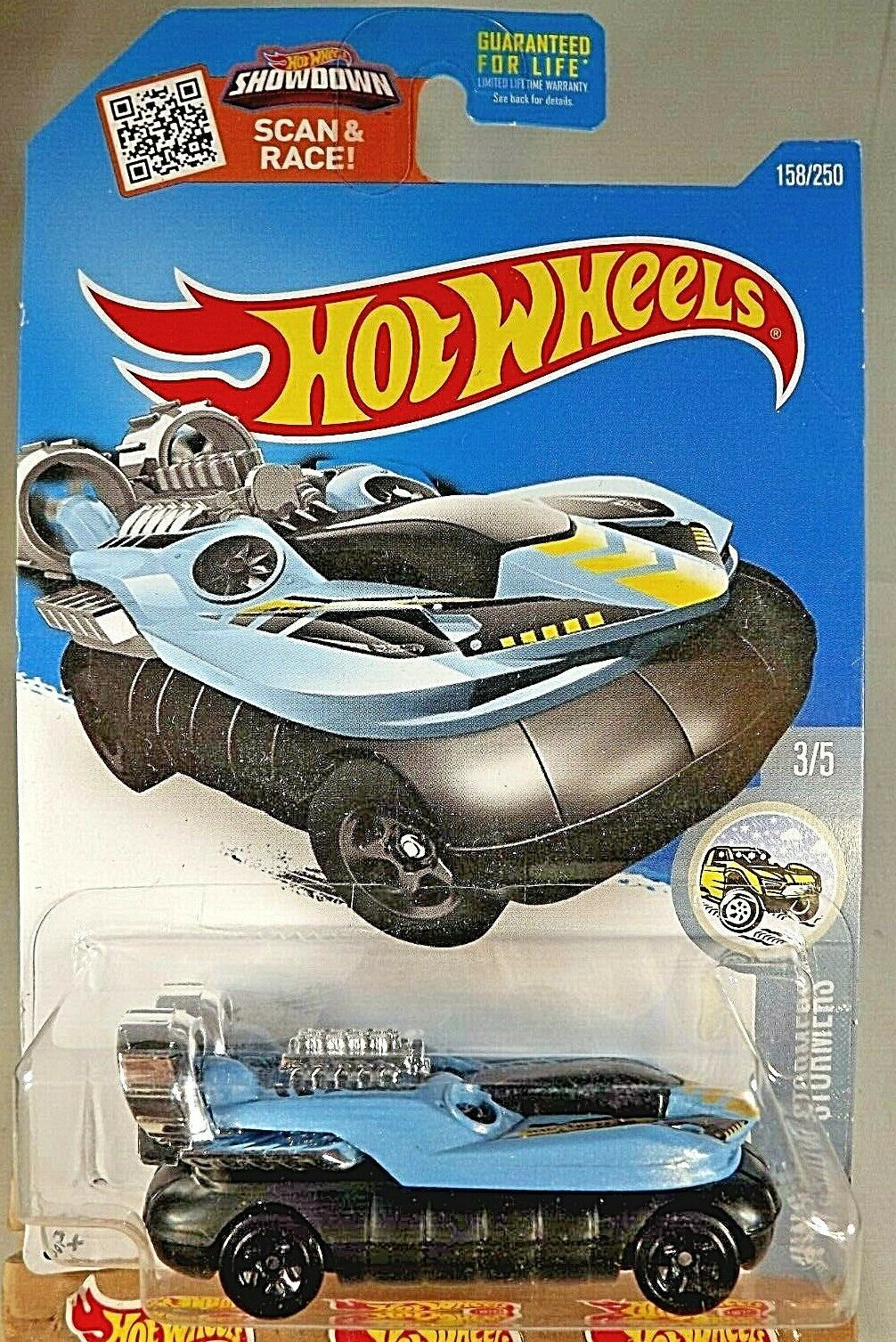 2016 Hot Wheels #158 HW Snow Stormers 3/5 HOVER STORM Blue/Black W ...