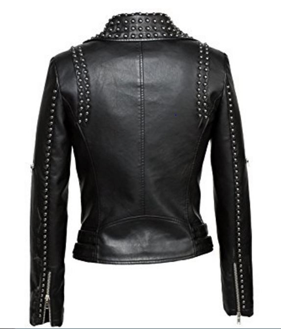 Men's Handmade Sliver Studded Leather Jacket, Men’s Zipper Black ...