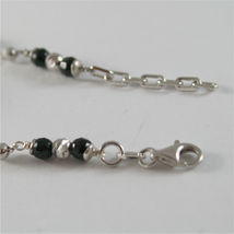 925 SILVER BRACELET WITH 8 MM ROUND ONYX AND FACETED BALLS ITALIAN JEWELLERY image 5
