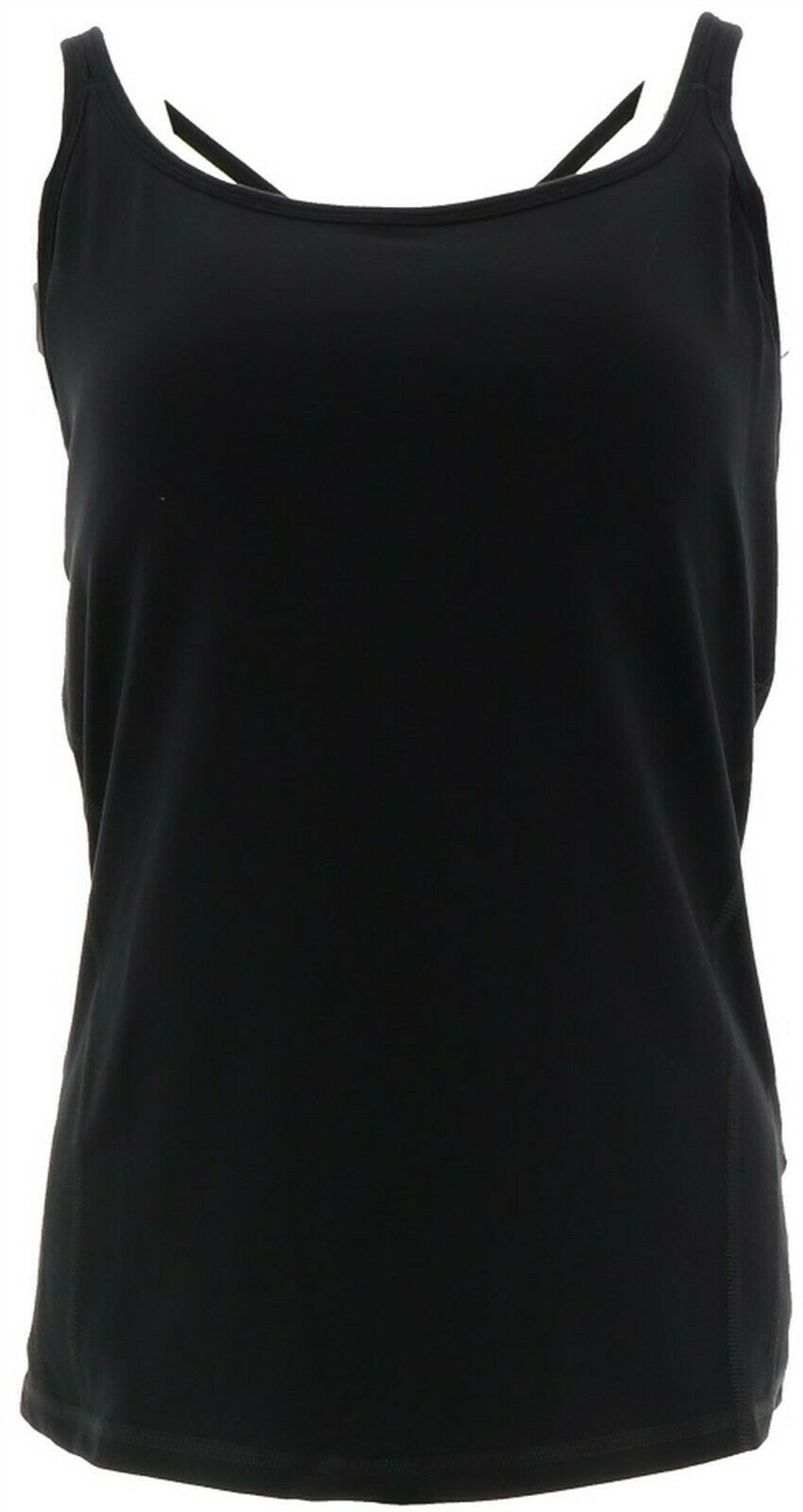 Susan Lucci Collection Cross Back Strap Tank Black XS NEW A308275