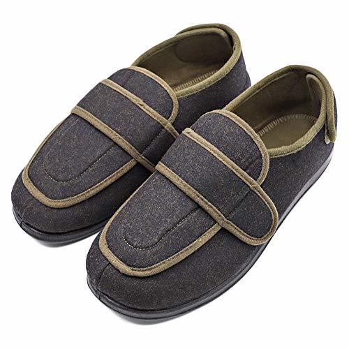 MEJORMEN Mens Diabetic Slippers Extra Wide with Adjustable Closures ...