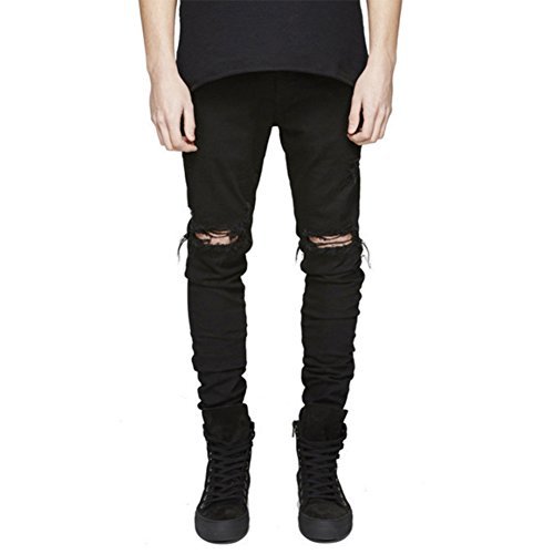 distressed denim joggers mens