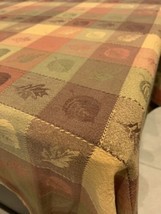 Thanksgiving Heavy Cotton Woven Tablecloth Fall Colors 74&quot;x 54&quot; Autumn L... - $22.28