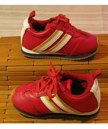 Baby Gap Baby Toddler Shoes size 6 Walking Sneakers Red white leather Tr... - $17.81