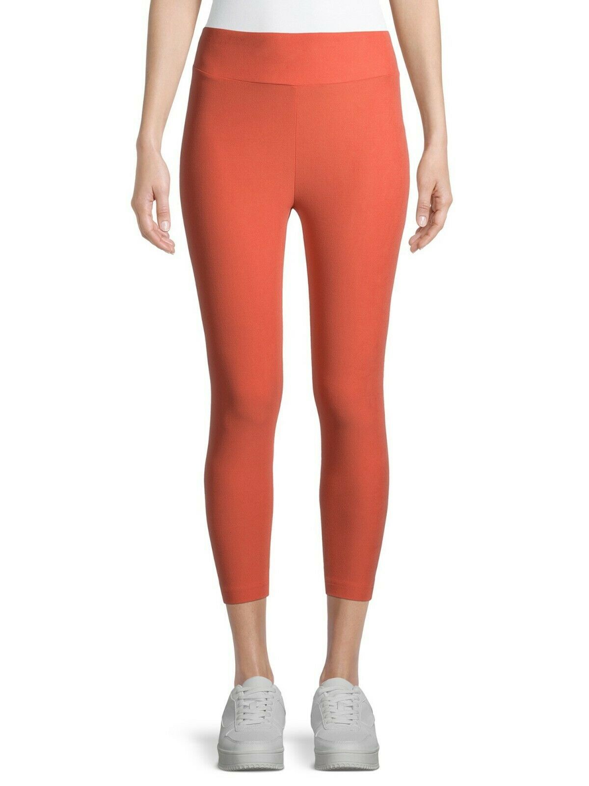 Time & Tru Women's High Rise Pull On Capri Leggings 2XL (20) Orange Saffron