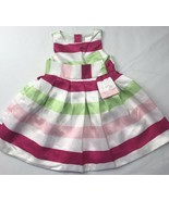 Gymboree Candy Stripe Dress Sz 6-12 Mos Full Pink White Green EUC Htf - $18.73