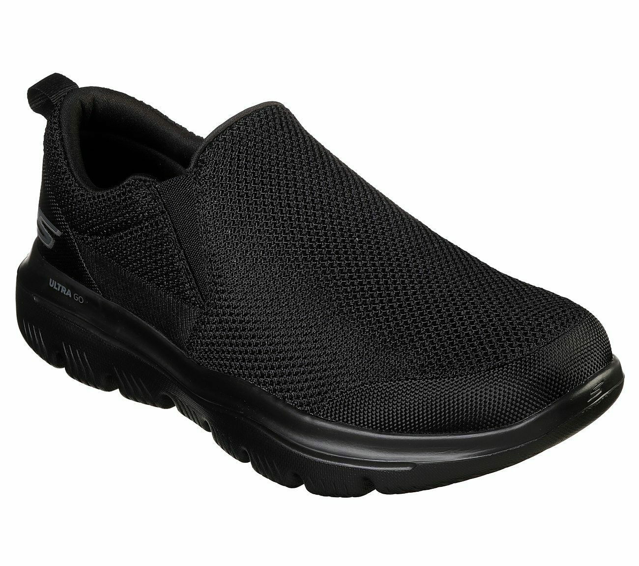 Skechers Black Shoe Extra Wide Fit Men Comfort Soft Slip On Casual Go ...