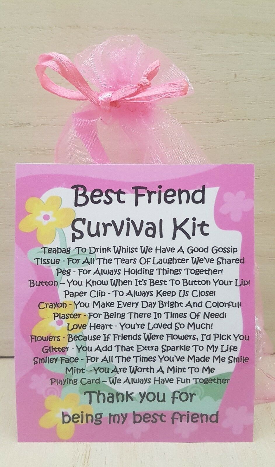 Best Friend Survival KitUnique Fun Novelty Birthday Gift / Card