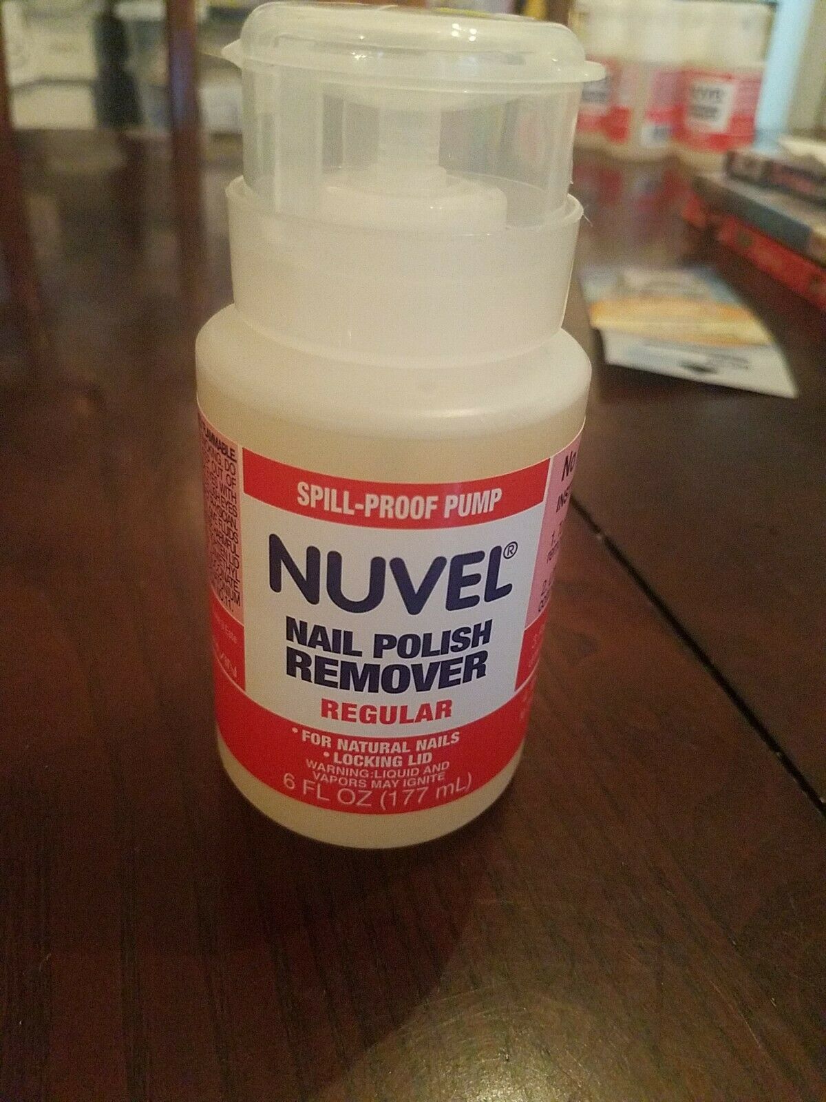 Nuvel Nail Polish Remover Regular For Natural Nails Locking Lid 6 Fl Oz