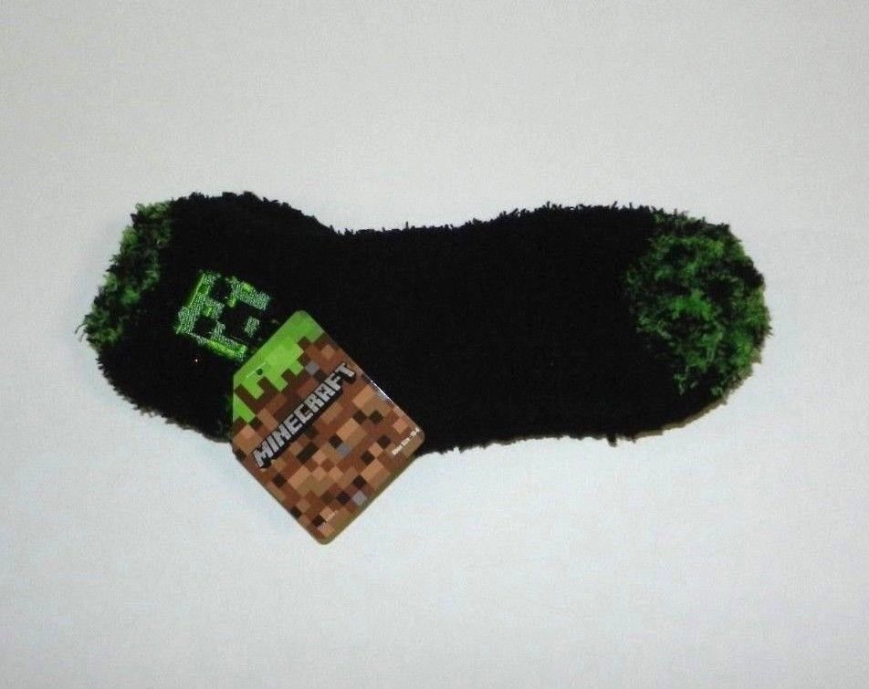 Minecraft fuzzy Socks Creeper,size 410 Mojang New Boys' Shoes