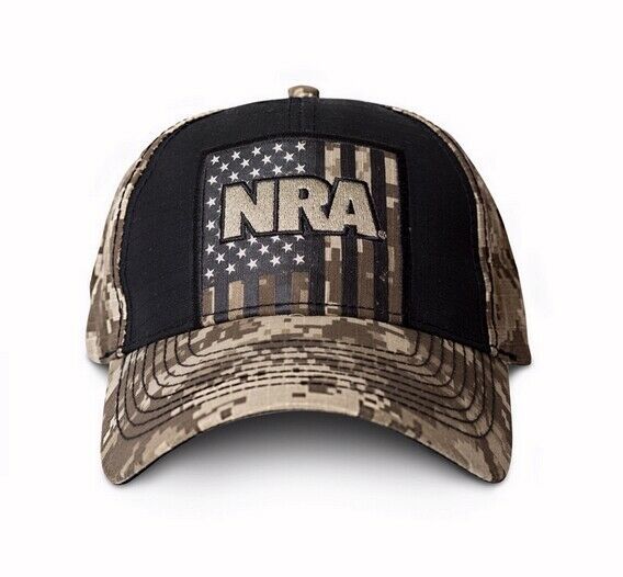 NRA U.S. Flag Tan Digi Cap Hat Buck Wear - NEW