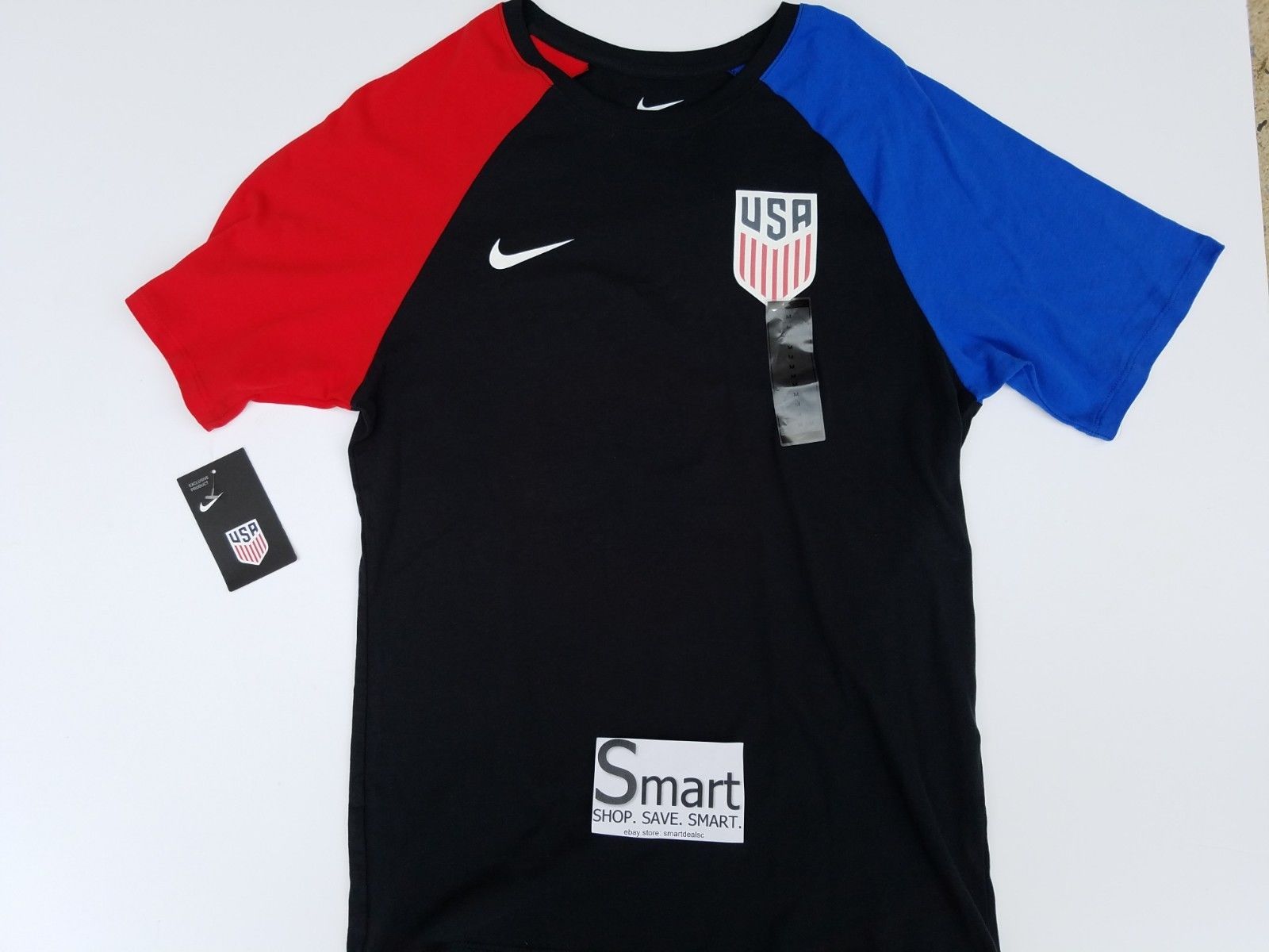 NEW MEDIUM NIKE US USA National Soccer Team Black Away Match S/S Tee T
