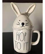 Rae Dunn Artisan Collection by Magenta &quot;Hop To It&quot; Bunny Mug with Bunny Top - $34.95